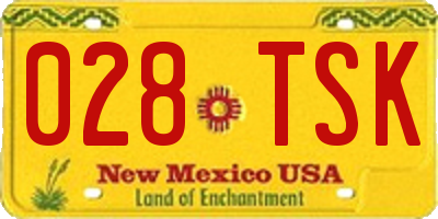 NM license plate 028TSK