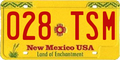 NM license plate 028TSM