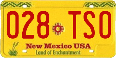 NM license plate 028TSO