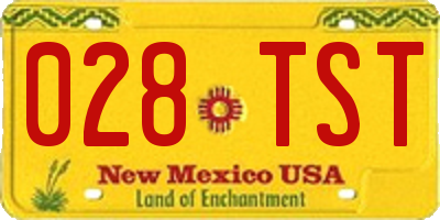 NM license plate 028TST