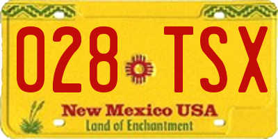 NM license plate 028TSX