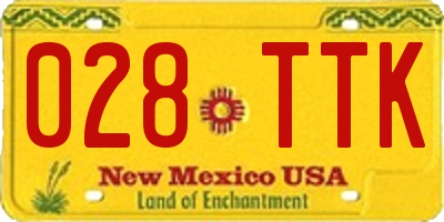 NM license plate 028TTK