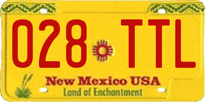 NM license plate 028TTL