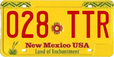 NM license plate 028TTR