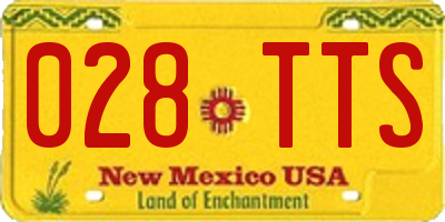 NM license plate 028TTS