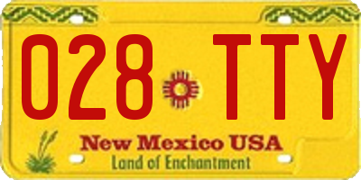 NM license plate 028TTY