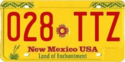 NM license plate 028TTZ