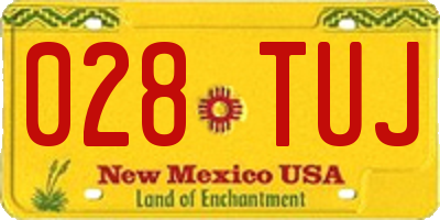 NM license plate 028TUJ