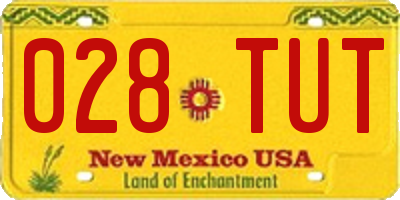 NM license plate 028TUT