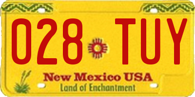 NM license plate 028TUY