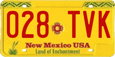 NM license plate 028TVK