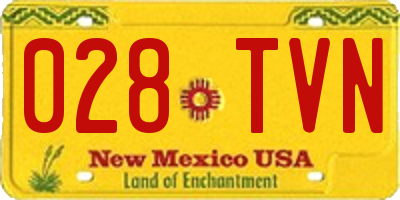 NM license plate 028TVN