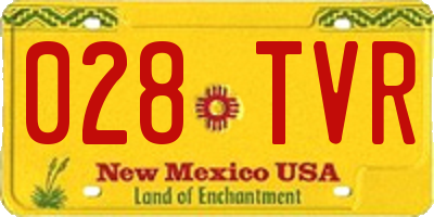 NM license plate 028TVR