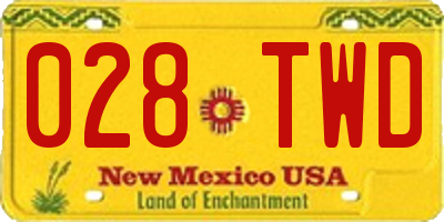 NM license plate 028TWD