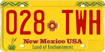 NM license plate 028TWH