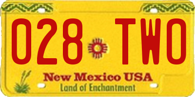 NM license plate 028TWO