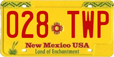 NM license plate 028TWP