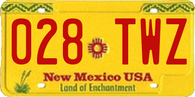 NM license plate 028TWZ