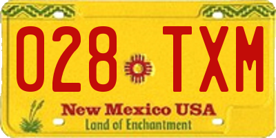 NM license plate 028TXM