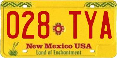 NM license plate 028TYA