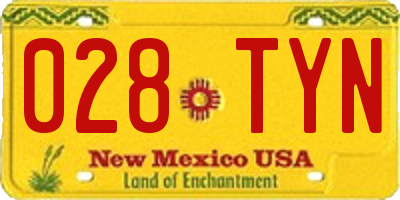 NM license plate 028TYN