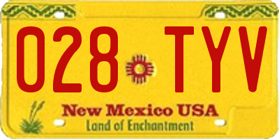 NM license plate 028TYV