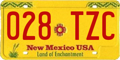 NM license plate 028TZC