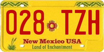 NM license plate 028TZH