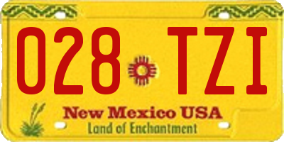 NM license plate 028TZI
