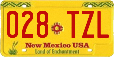 NM license plate 028TZL