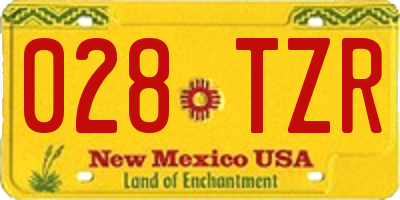 NM license plate 028TZR