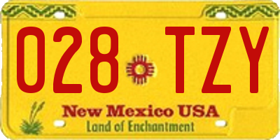 NM license plate 028TZY