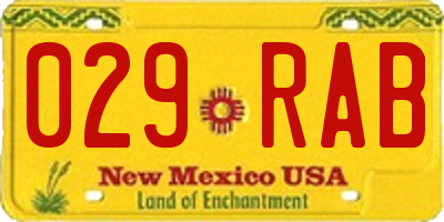 NM license plate 029RAB