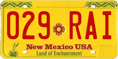 NM license plate 029RAI