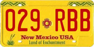 NM license plate 029RBB