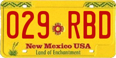 NM license plate 029RBD