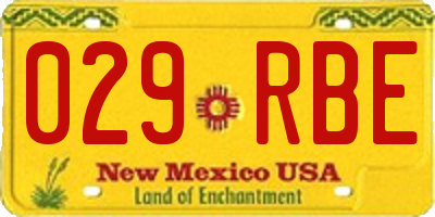 NM license plate 029RBE