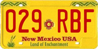 NM license plate 029RBF