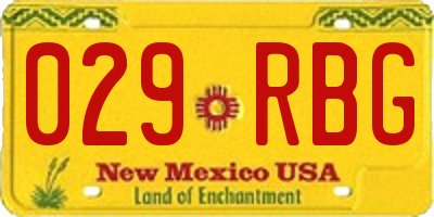 NM license plate 029RBG