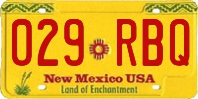 NM license plate 029RBQ