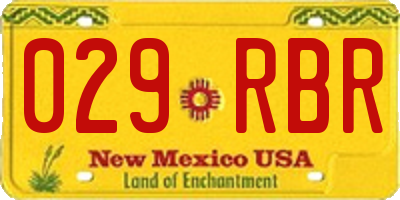NM license plate 029RBR