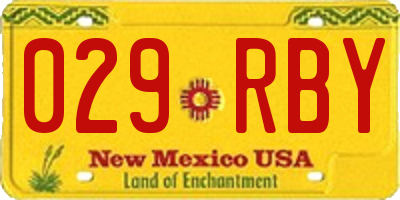 NM license plate 029RBY