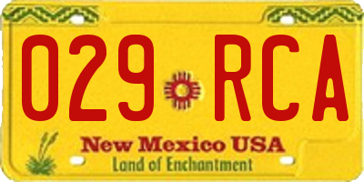 NM license plate 029RCA