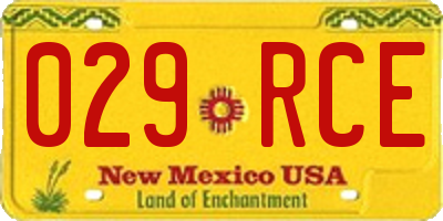 NM license plate 029RCE