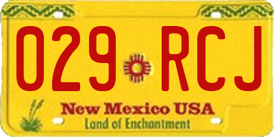 NM license plate 029RCJ