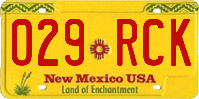 NM license plate 029RCK