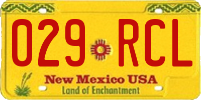 NM license plate 029RCL