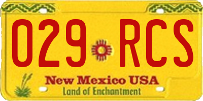 NM license plate 029RCS