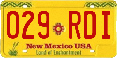 NM license plate 029RDI