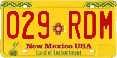 NM license plate 029RDM